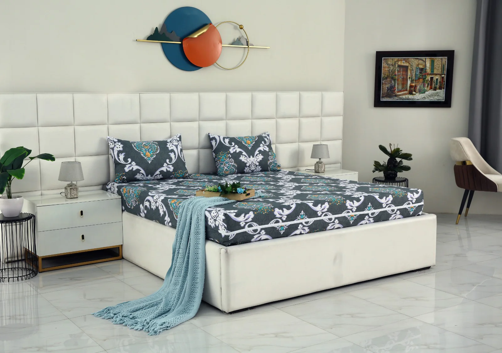 Zipper Mattress Cover Printed-Medallion Gold - Image 3