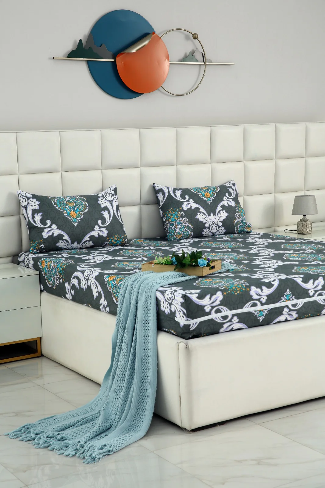 Zipper Mattress Cover Printed-Medallion Gold - Image 5