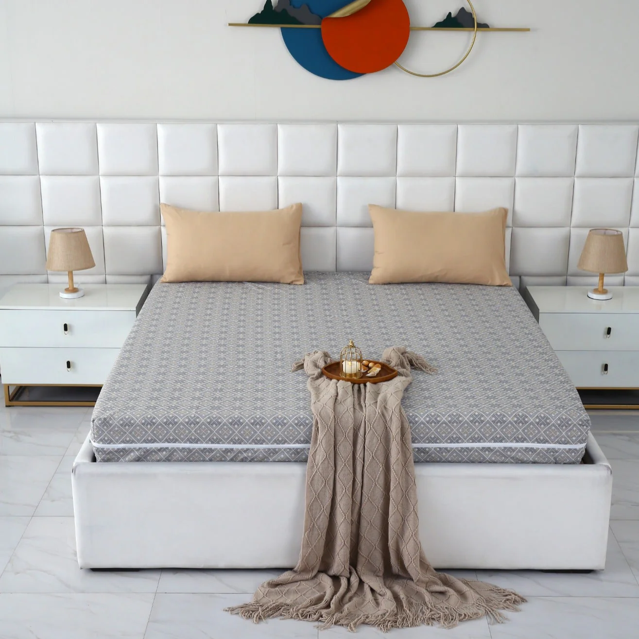 Zipper Mattress Cover Printed-Retro