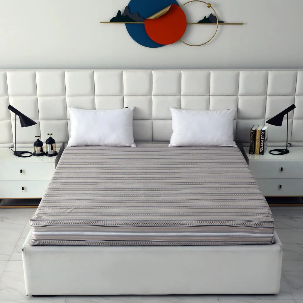 Zipper Mattress Cover Printed-Slate