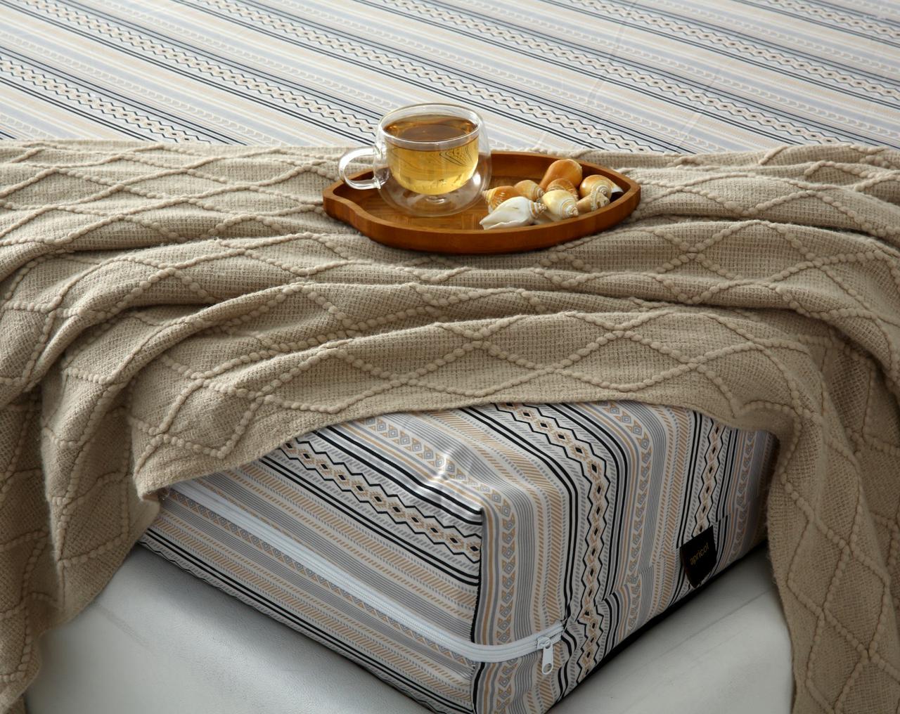 Zipper Mattress Cover Printed-Slate - Image 4