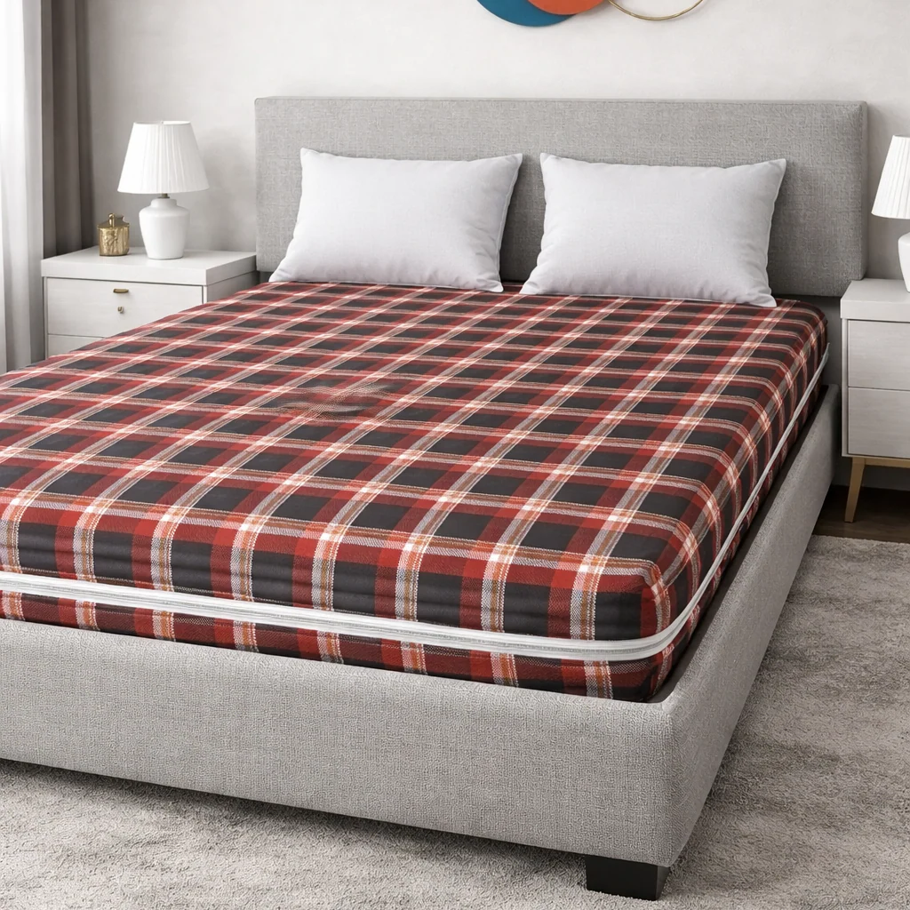 Zipper Mattress Cover Printed-Slush Check
