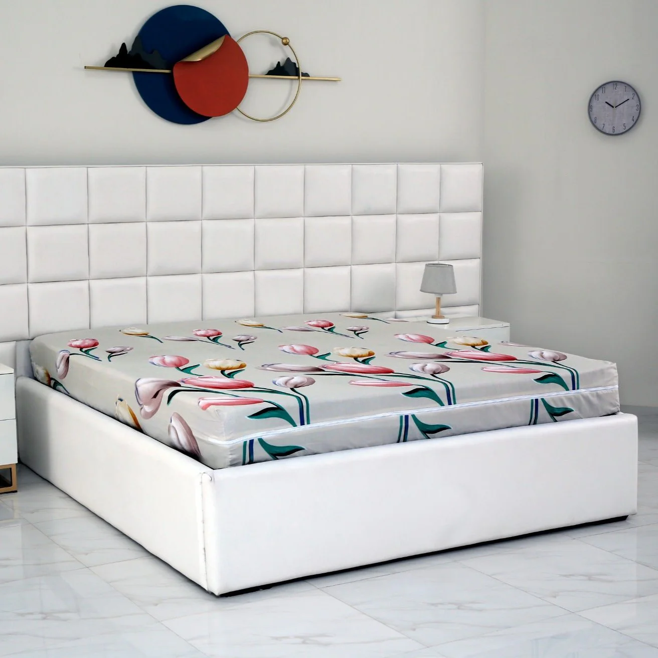 Zipper Mattress Cover Printed-Tulip - Image 2